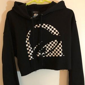 Taco Bell black cropped hoodie / sweatshirt